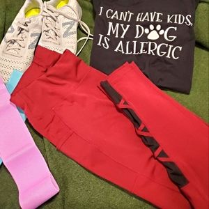 POP Fit wine/maroon Lily Ankle Leggings